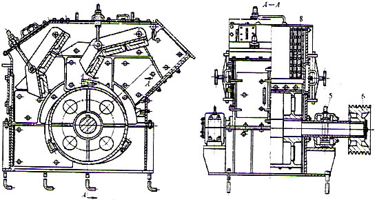 單段破碎機工作原理圖